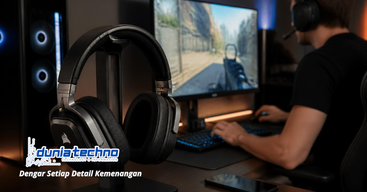 Headset Gaming Wireless dengan Audio Premium Headset gaming wireless dengan audio jernih